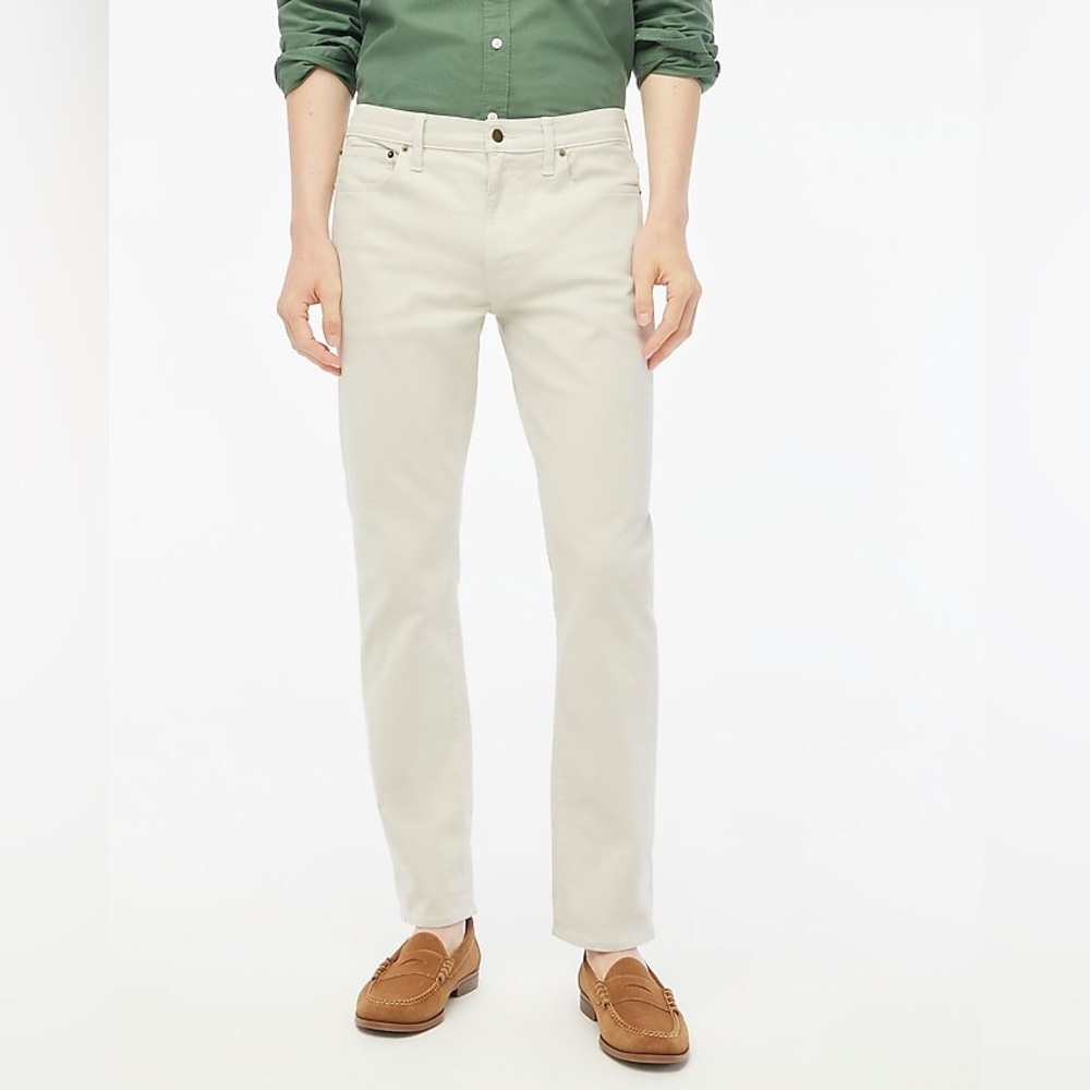 NWT J.Crew Factory Straight-fit garment-dyed five-pocket pant in Stone 35 x 30
